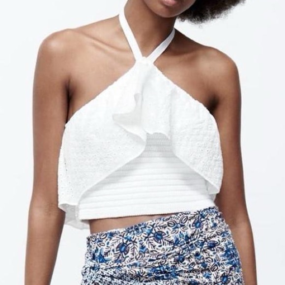 WHITE ZARA KNIT TOP - Picture 2 of 2